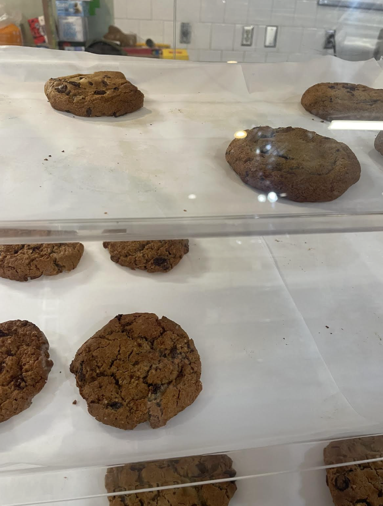 Fresh-baked cookies in the pastry case