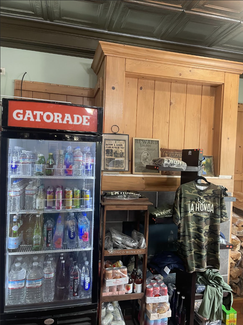 Drink cooler and La Honda merchandise display