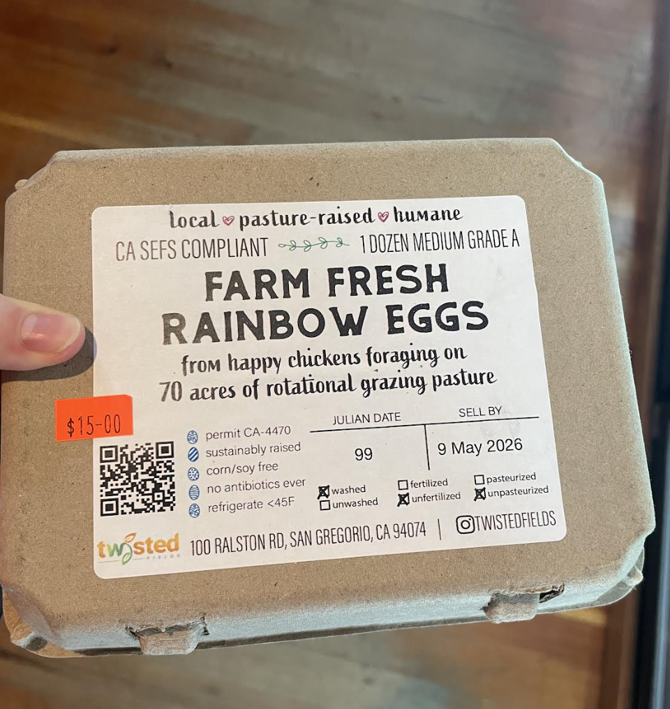 Local farm fresh rainbow eggs