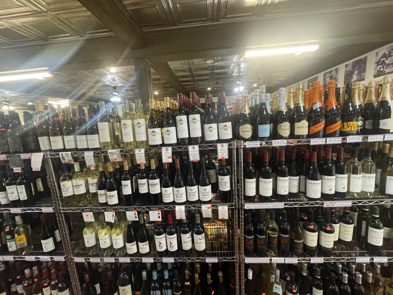 Wine selection inside La Honda Country Market